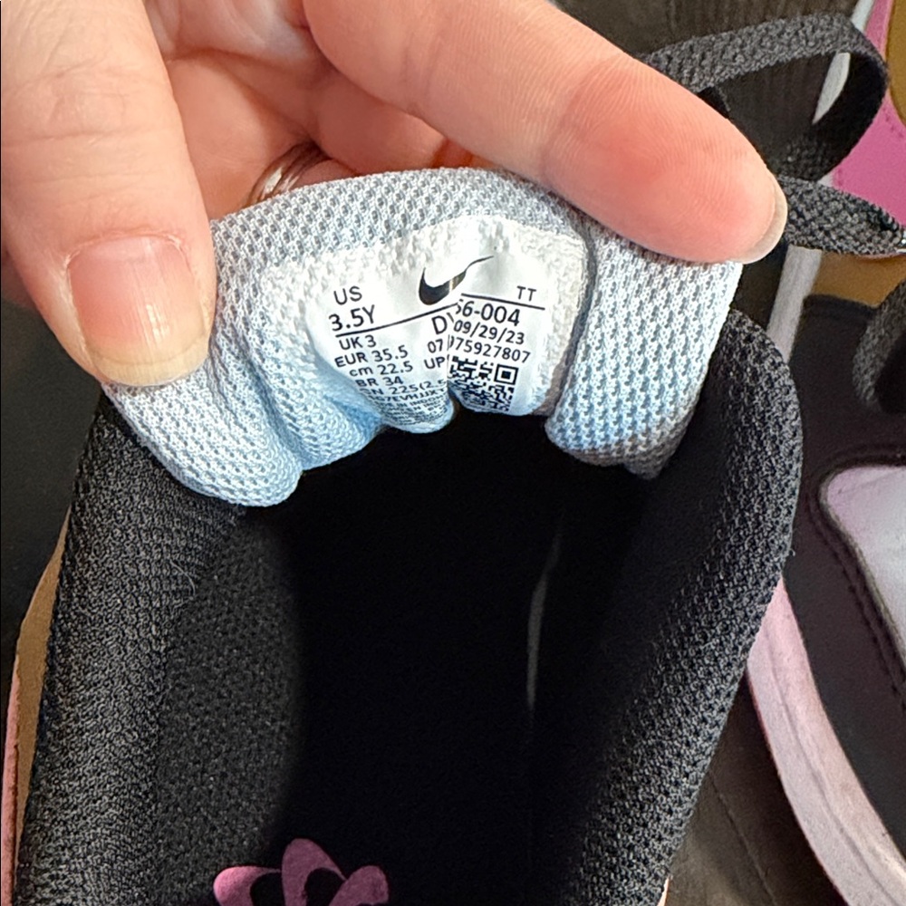 Nike Kids' Black, Blue, Pink, and Yellow Sneakers - Picture 3 of 4